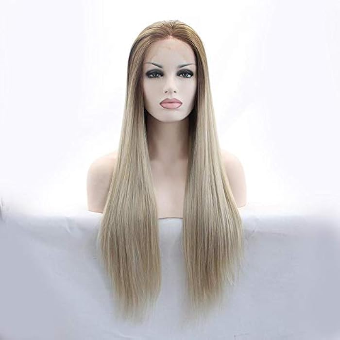 DILLARDS Women Straight Hair Front Lace Wig Deep Invisible Part Wig Blond Color - Image 3